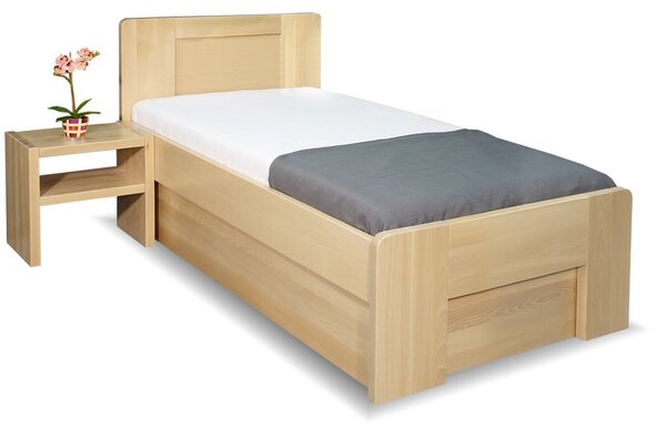 Postel s úložným prostorem Dan, 80x200, 90x200, masiv buk