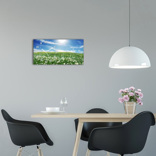 Moderní skleněné hodiny na stěnu Louka pl_zsp_60x30_f_6089070