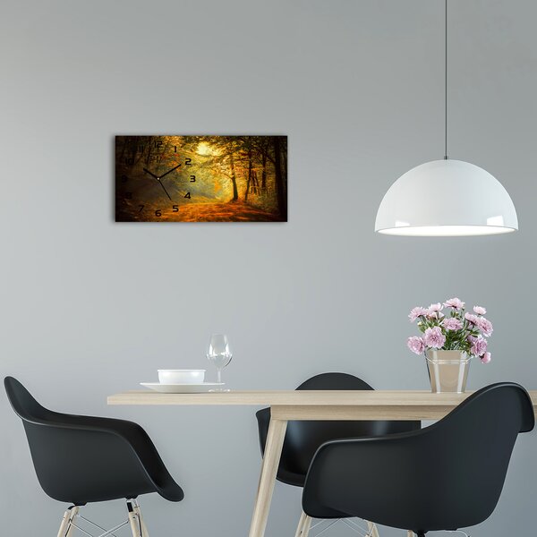 Skleněné hodiny na stěnu tiché Les podzim pl_zsp_60x30_f_60738927