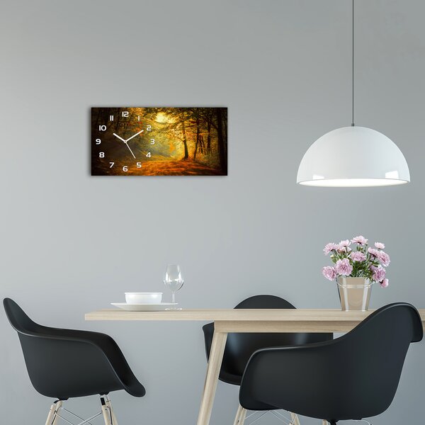 Skleněné hodiny na stěnu tiché Les podzim pl_zsp_60x30_f_60738927
