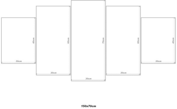 Ručně malovaný obraz Masivní strom při západu slunce - 5 dílný Rozměry: 150 x 70 cm