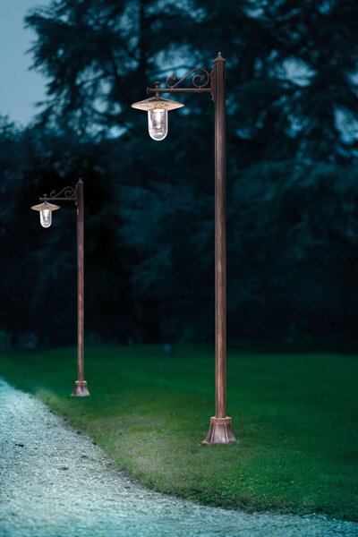 Ferroluce Venkovní stojací retro lampa GENOVA, v. 220 cm, 1xE27, IP43
