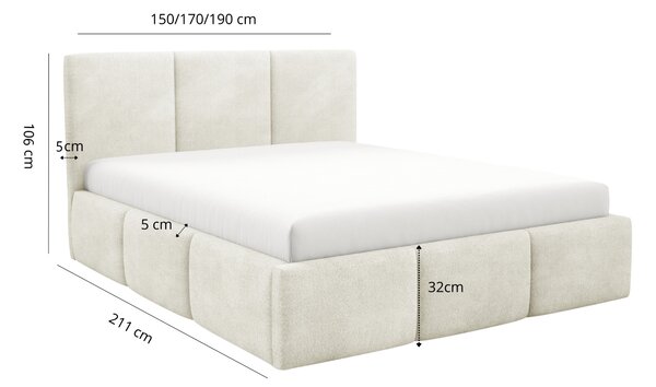 Manželská postel 140x200 VIONA s úložným prostorem - koniak
