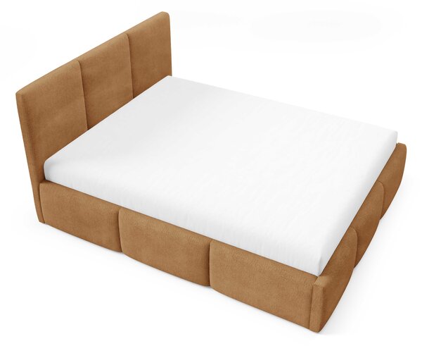 Manželská postel 140x200 VIONA s úložným prostorem - koniak
