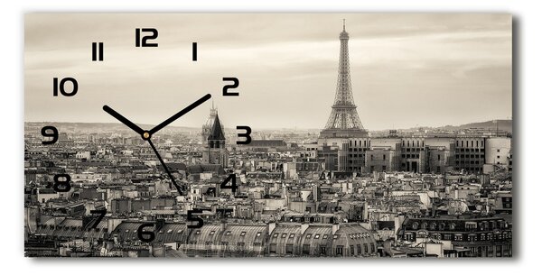 Skleněné hodiny na stěnu Eiffelova věž Paříž pl_zsp_60x30_f_62561428