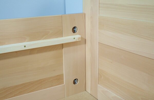 Vysoká postel s úložným prostorem Floria, masiv buk, 160x210