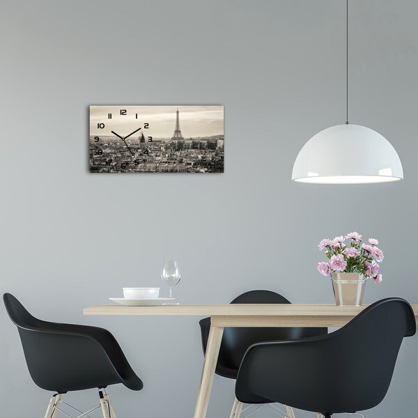 Skleněné hodiny na stěnu Eiffelova věž Paříž pl_zsp_60x30_f_62561428