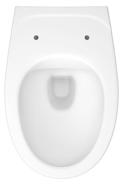 Cersanit Cersania SimpleOn, závěsná WC mísa 52,5x36x37,5 cm + sedátko s pomalým zavíráním z polypropylenu, horizontální odpad, bílá, S701-557