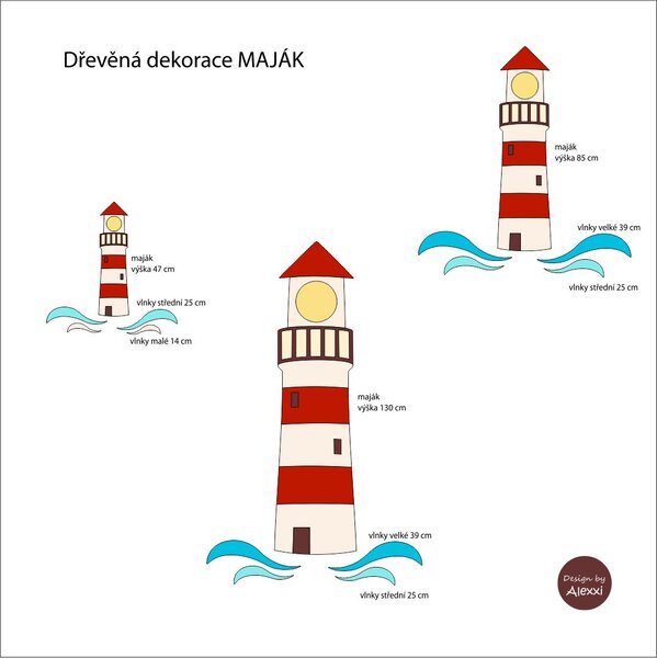 MAJÁK - dekorace na zeď 47 cm