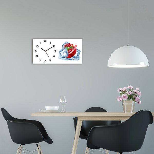 Skleněné hodiny na stěnu tiché Granátové jablko s ledem pl_zsp_60x30_f_62722743