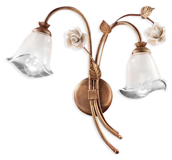 Ferroluce Nástěnné retro svítidlo SIENA, v. 33 cm, 2xE14