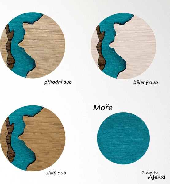 Věšák PLANET - MOŘE Přírodní dub 5 cm