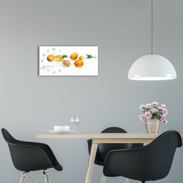 Skleněné hodiny na stěnu Pomeranče a voda pl_zsp_60x30_f_63072139