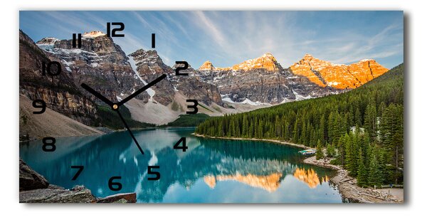 Skleněné hodiny na stěnu Jezero v horách pl_zsp_60x30_f_63212991