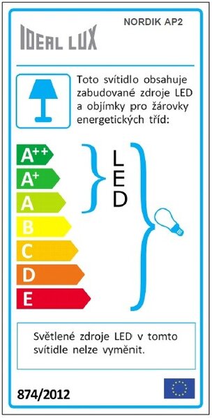 Ideal Lux Ideal Lux 158242 LED nástěnné svítidlo se směrovou lampičkou Nordik 1x40W | E14 | 45lm | 3000K - černá