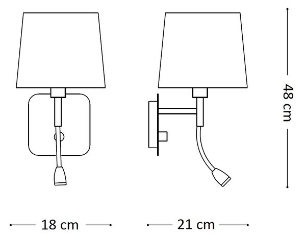 Ideal Lux Ideal Lux 158242 LED nástěnné svítidlo se směrovou lampičkou Nordik 1x40W | E14 | 45lm | 3000K - černá