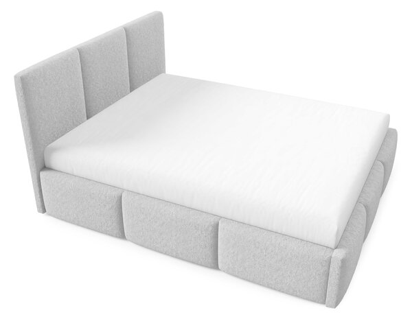 Manželská postel 140x200 VIONA s úložným prostorem - světle šedá