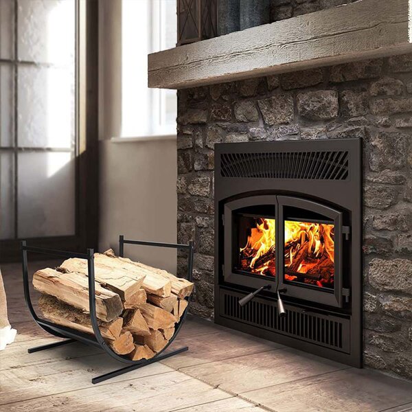 KONDELA Stojan na dřevo, černá, ZENRA