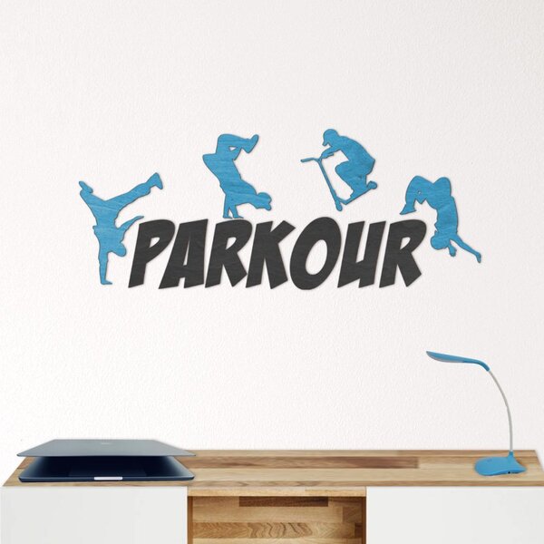 PARKOUR - dřevěný nápis na zeď Šířka 45 cm