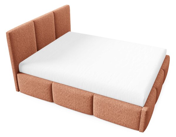Manželská postel 140x200 VIONA s úložným prostorem - korálová