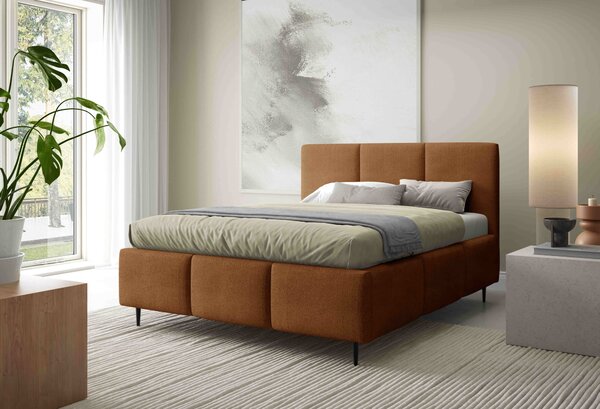 Manželská postel 140x200 VIONA LEG s úložným prostorem - koniak