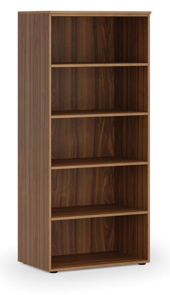 Kancelářský regál PRIMO WOOD, 800 x 500 x 1781 mm, ořech