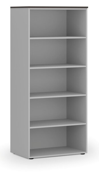 Kancelářský regál PRIMO GRAY, 800 x 500 x 1781 mm, šedá/wenge