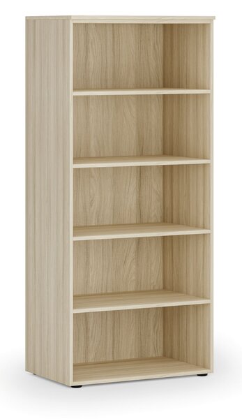 Kancelářský regál PRIMO WOOD, 800 x 500 x 1781 mm, dub přírodní