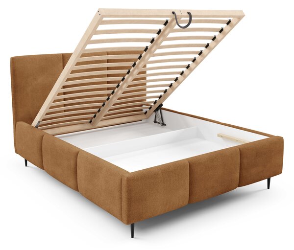 Manželská postel 140x200 VIONA LEG s úložným prostorem - koniak