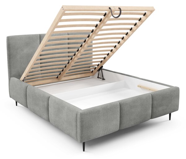 Manželská postel 140x200 VIONA LEG s úložným prostorem - šedá