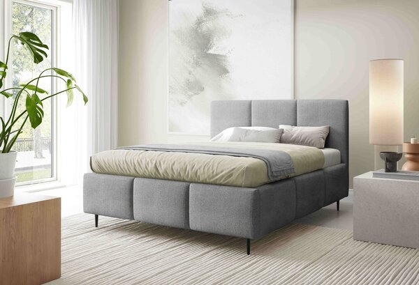 Manželská postel 140x200 VIONA LEG s úložným prostorem - šedá