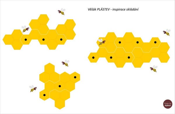 Medová plástev - nástěnný věšák Dekorativní díl