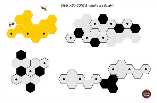 Nástěnný věšák HEXAGONY 2 Jednobarevné Satin chrom Délka 32 cm