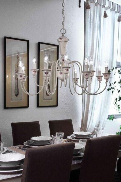 Ferroluce Závěsné retro svítidlo SANREMO, ∅ 95 cm, 12xE14