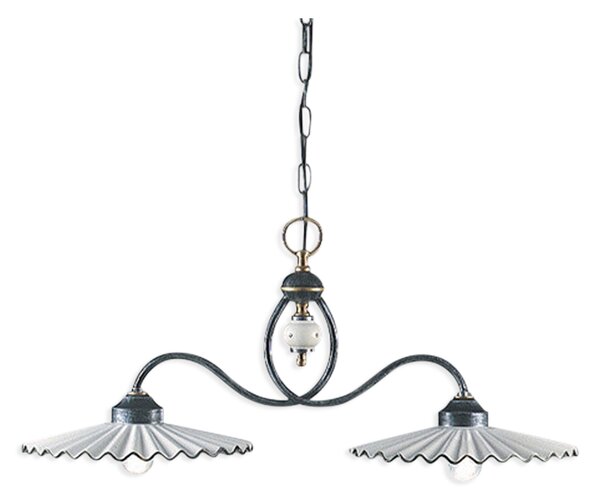 Ferroluce Závěsné retro svítidlo L'AQUILA, d. 75 cm, 2xE27