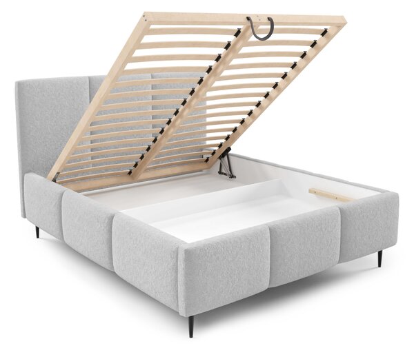 Manželská postel 140x200 VIONA LEG s úložným prostorem - světle šedá