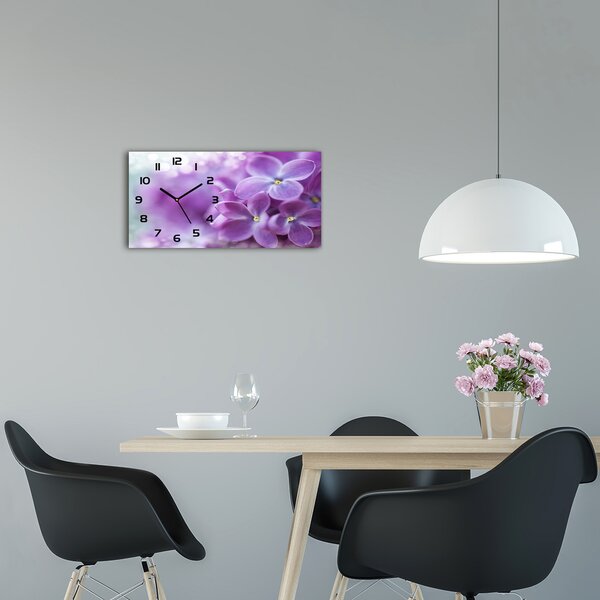 Moderní skleněné hodiny na stěnu Květy bzu pl_zsp_60x30_f_64853789