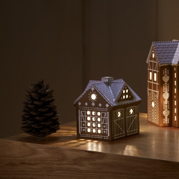 Porcelánový svícen Gingerbread Lighthouse 11,5 cm