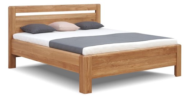 Zvýšená dřevěná postel dvoulůžko z masivu ADRIANA, masiv dub
