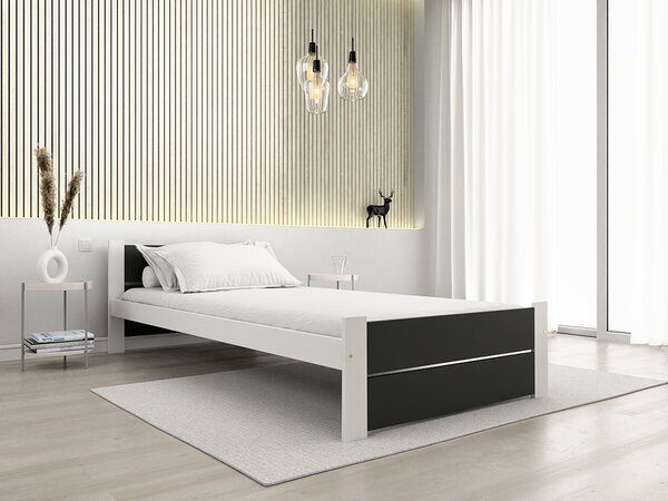 Postel IKAROS DOUBLE 90 x 200 cm, antracit/bílá
