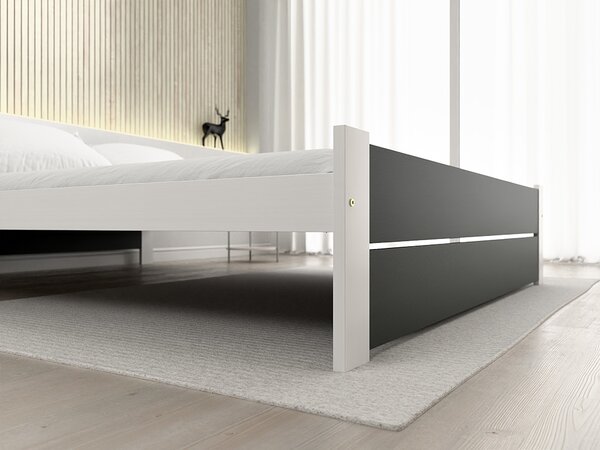 Postel IKAROS DOUBLE 160 x 200 cm, antracit/bílá