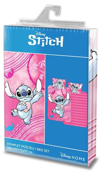 Bavlněné ložní povlečení Stitch růžový