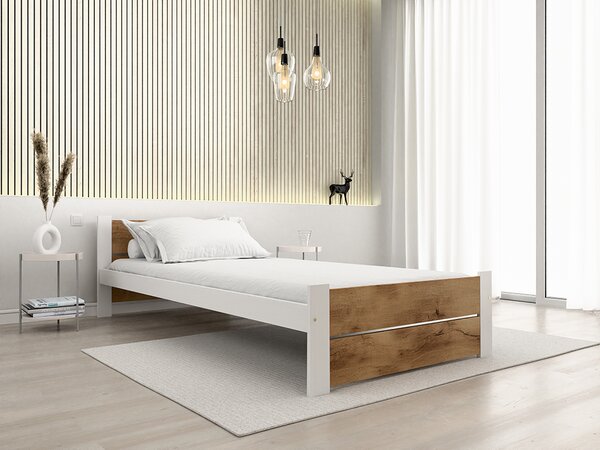 Postel IKAROS DOUBLE 90 x 200 cm, dub artisan/bílá