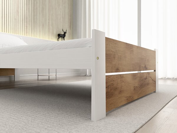 Postel IKAROS DOUBLE 90 x 200 cm, dub artisan/bílá