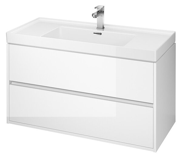 Cersanit - SET B106 Crea skříňka + Crea 100 umyvadlo, Bílá, S801-280