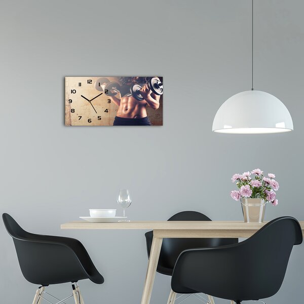 Skleněné hodiny na stěnu tiché Svaly pl_zsp_60x30_f_65860174