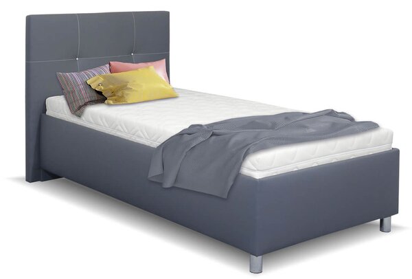 Čalouněná postel s úložným prostorem Crissy, 90x200, tmavě šedá