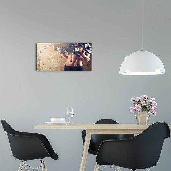 Skleněné hodiny na stěnu tiché Svaly pl_zsp_60x30_f_65860174