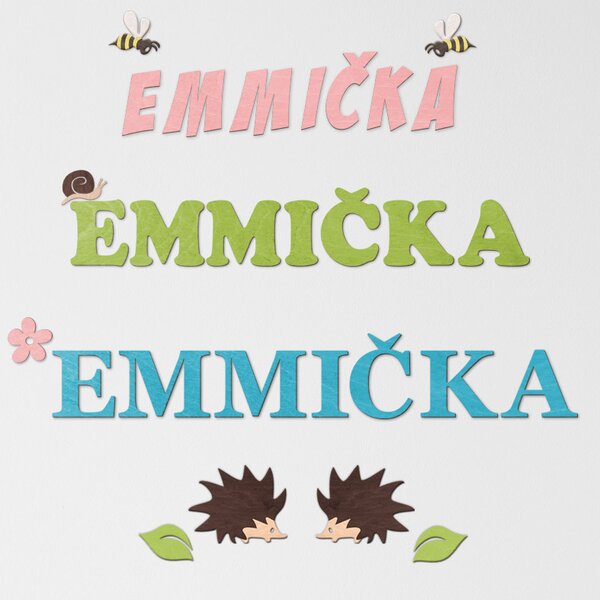 Dřevěná písmenka / čísla - barevná 5 cm Font 1