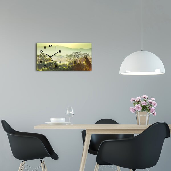 Moderní skleněné hodiny na stěnu Džungle pl_zsp_60x30_f_66007355